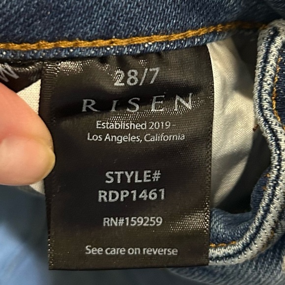 RISEN Los Angeles High Rise Flare Jeans Size 28/7 Style RDP1461 Released Hem - Picture 5 of 13